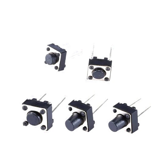 XWBYUJIE 50PCS 6X6 Series Tact Switch 6 * 6 * 4.3/5/6/7/8/9/10mm Pins 2/4 Feet Horizontal Bracket Push Button Switch DIP PCB Micro/Key Switch(6x6 2Pins,6x6x7mm)