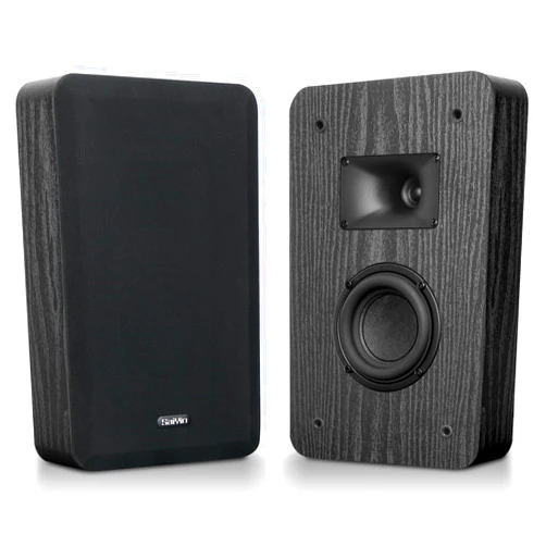 Saiyin On-Wall Speakers (Pair) Compact,Flexible Wall-Mountable Surround Speakers,4 Ohms,3.5-Inch Woofer with Horn Tweeter,2-Way Passive Speakers for Home Theater, Living Room,Office