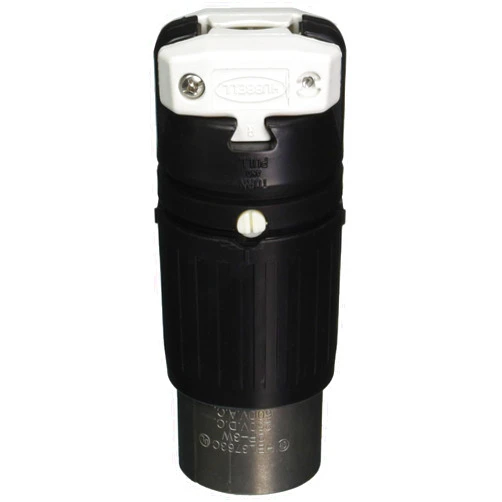 Hubbell HBL3763C Locking Plug, 50 amp, 250VDC/600VAC, 2 Pole, 3 Wire