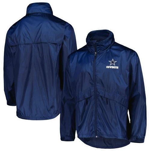 dunbrooke Men's Navy New England Patriots Sportsman Waterproof Packable Full-Zip Jacket