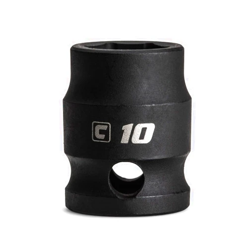 Capri Tools 10 mm Stubby Impact Socket, 3/8 in. Drive, 6 Point, Metric