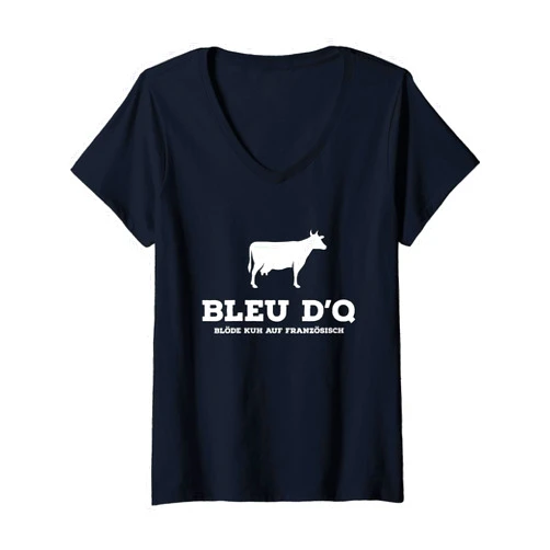 Landwirt Kühe Statement Bauernhof Urlaub Womens Stupid Cow | Funny Cows Saying Statement Farm V-Neck T-Shirt