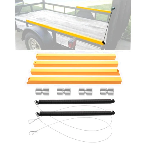 Gledewen Trailer Gate Lift Assist (Upgrade), 2-Sided Trailer Tailgate Lift Assist Kit, Compatible with Utility Trailer Ramp and Tailgate, w/ 12 to 24 Inch Height Side Rail, 4 to 6 Feet Height Ramp, w/Spring