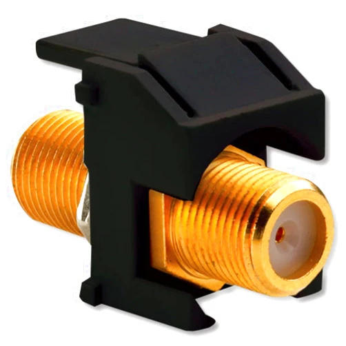 On-Q Legrand - On-Q WP3480BK Recessed Gold FConnector, Black
