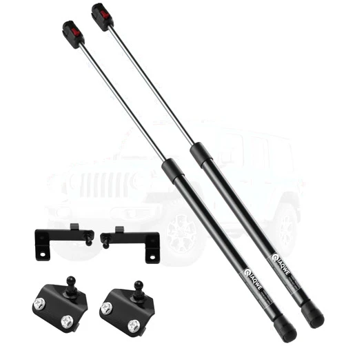 IAQWE Hood Strut Lift Support for 2018-2024 Jeep Wrangler JL & 2020-2024 Jeep Gladiator Car Front Bonnet Hood Engine Cover with Brackets Replacement Parts, 2PCS