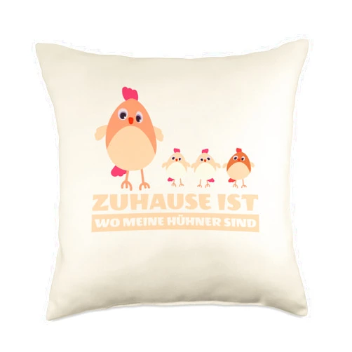Hühner Bauer Landwirt Garten - Lustige Sprüche Zuhause ist wo Meine Hühner sind Fashion Gift Women Men Throw Pillow, 18x18, Multicolor