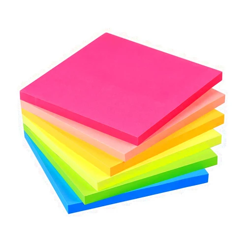 Vanpad Sticky Notes 4x4 in Bright Stickies Colorful Super Sticking Power Memo Pads Strong Adhesive 6 Pads/Pack 72 Sheets/pad