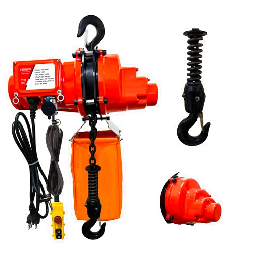 YATOINTO Electric Chain Hoist 1100lbs Winch 10Ft Wired Remote Control with Emergency Stop Switch Swivel Hook Max Load 0.5 ton Max Lift Height 10 Ft 110V Overhead Crane Garage Ceiling Pulley System