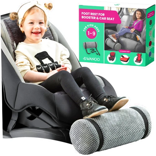 Swanoo, Car Seat Foot Rest for Kids Car Seat Accessories Leg Rest for Car Seat Kids Car Foot Rest with Extra Long Straps Adjusts to Any Carseat Or Toodlers Booster Seat by SWANOO, Grey, 1.0 Count