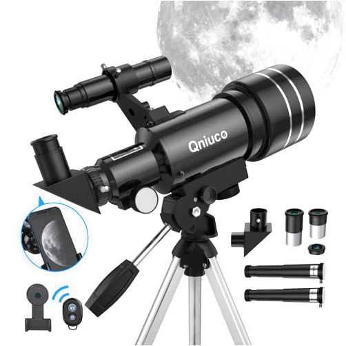Qniuco Telescope for Adults Beginners, 70400 Aperture Refractor Telescopes for Astronomy Beginners, Portable Travel Telescope Astronomy Gifts