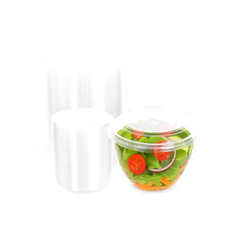 Ruthy's Outlet Plastic Salad Bowls W/Airtight Dome Lids Disposable - Clear Serving Bowls | BPA-Free | Leak-Proof | Meal Prep, Catering, Parties, Takeout, To-Go & Food Storage (50 Pack, 18, Ounce)