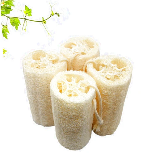 UOPTY Shower Natural Loofah Bath Sponge, Exfoliating Body Luffa for Clean Skin, Scrubbing Sponge for Kitchen(4 Pcs) White