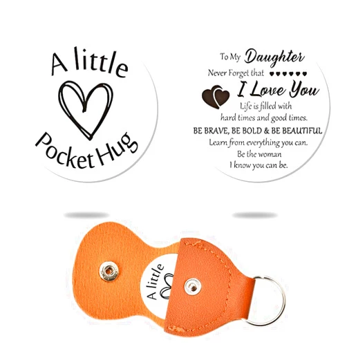 ShiQiao Spl Pocket Hug Coin Token Chirstmas Birthday Gifts Long Distance Relationship Keepsake Gift Keychain for Women Men