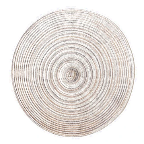 Thymat 15“ Round Woven Placemats for Kitchen Dinning Table, Set of 6, Grey