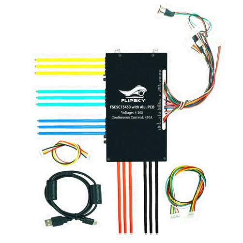 FLIPSKY FSESC 75450 84V High Current 450A ESC Base On Vesc with Aluminum Case Water Cooling Enclosure for E-Foil Fighting Robot Surfboard AGV Robot