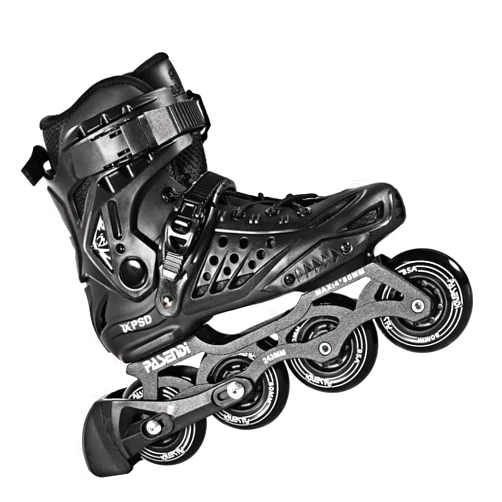 PASENDI Professional 4X80Mm Wheels Inline Skates,Outdoor Fitness Single Row Skates for Adult Women Men,Removable and Washable Split Inner Boots, Black Adult Male.