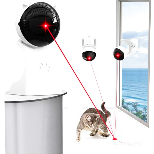 Goopow Interactive Laser Pointer Cat Toys for Indoor Cats,Cat Laser Toy Automatic for Bored Indoor Adult Cats/Kittens/Dogs,USB Rechargeable,3 Speed Modes(Gray)