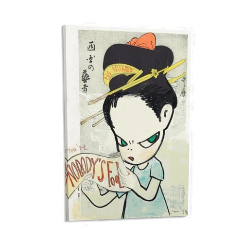 GERRIT Nara Yoshitomo Nobody's Fool Oil Painting Poster Canvas Wall Art Poster For Room Aesthetic And DecorCanvas Painting Posters And Prints Wall Art Pictures for Living Room Bedroom Decor 12x18inch(30x45c