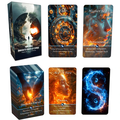 Pailing Yin and Yang Oracle Cards, Karma Connection Oracle Cards, These 68 Oracle Cards assess The Duality of influencing Energies, harboring Spiritual, Emotional, Physical, and Planetary Energies.