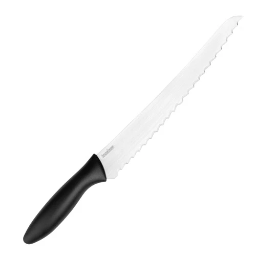 Kershaw 8-Inch Serrated Bread Knife - Razor Sharp Stainless Steel Blade for Clean Cuts and Fewer Crumbs, Ergonomic Handle, Includes Sheath