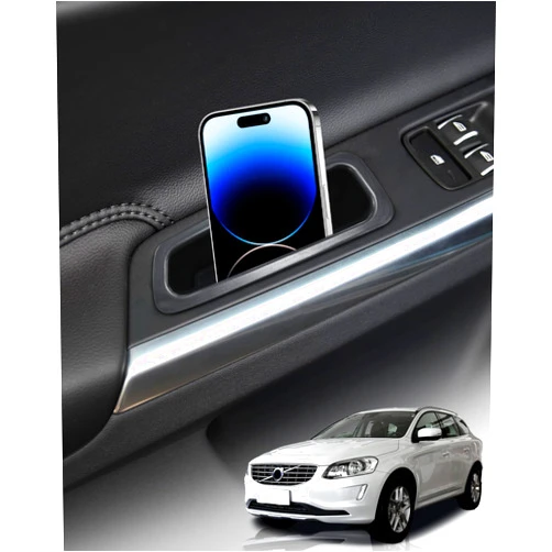 Rogierra for Volvo XC60 2009-2017 Front Door Storage Organizer Tray Door Side Handle Storage Box Phone Container Coin Holder Armrest Organizer Door Pocket Insert Tray for Volvo XC60 Accessories (2-Pack)