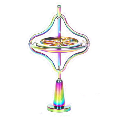 Fogsea Metal Rainbow Gyroscope, Anti-Gravity Balance Physics Educational Desk Toy (Model-3)
