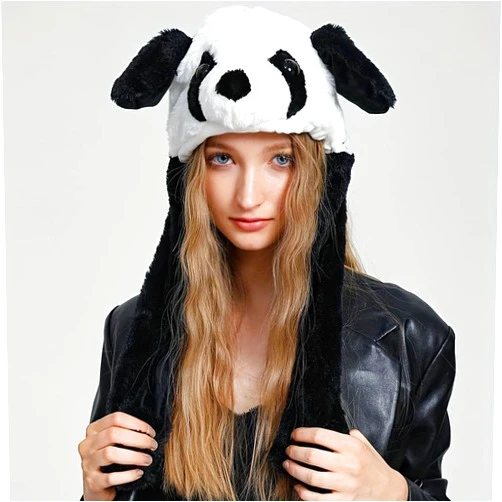 Generic Your Fave Cosplay Merch | @BuyMartian Women's Cute Cosplay Puppy Plush Panda Dog Moving Ear Hat | Animal Hat