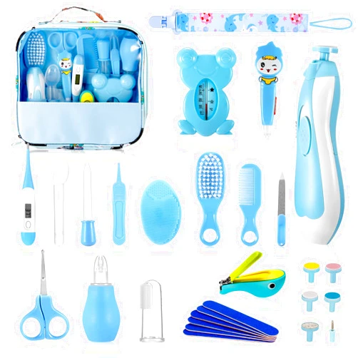 ONEVER Baby Grooming Kit, 29 in 1 Baby Healthcare and Grooming Kit, Baby Electric Nail Trimmer Set Hair Brush Comb Nail Clipper Nasal Aspirator Baby Essentials Kits for Nursery Newborn Infant Girl Boy
