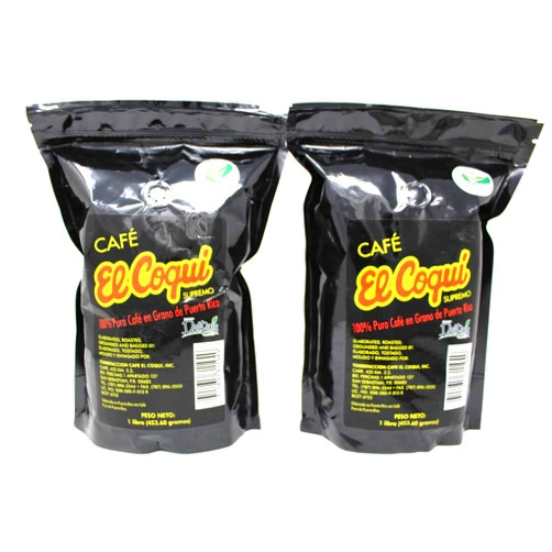 Cafe El Coqui Supremo, 1 lb - El Coqui Supreme Roasted Coffee Beans 100% Puerto Rican Coffee, 1 pound (2 pack)