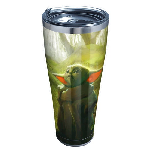 Tervis Star Wars - The Mandalorian Child Gazing Triple Walled Insulated Tumbler Travel Cup Keeps Drinks Cold & Hot, 30oz Legacy, Stainless Steel