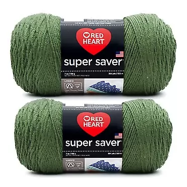 Red Heart Super Saver Bulk Buy: Red Heart Super Saver (2-Pack) (Medium Thyme, 7 oz Each Skein)