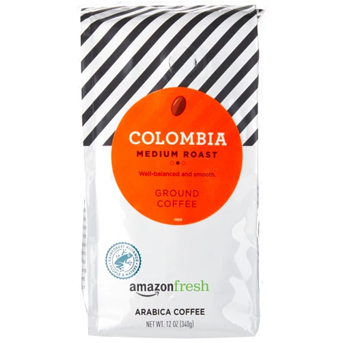 Amazon Fresh Colombia Ground Coffee, Medium Roast, 12 Ounce