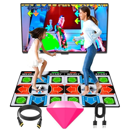 Damcoola TV Dance Mat Games - Wireless Music Electronic Dance Mat Fun Dance Fitness Games for Kids, Christmas and Boys and Girls Birthday Gift Ideas, Silver Gray