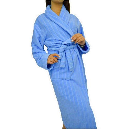 Topline Selections Unisex Cotton Robe Blue Small