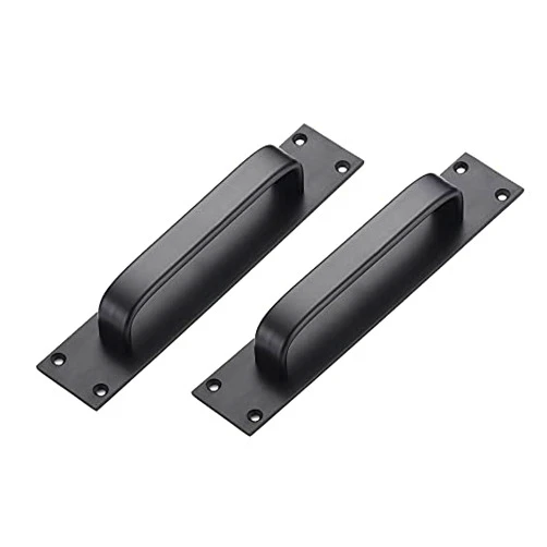 Petoor Aluminum Alloy Door Handle, Total Length 7.87 inches, Width 1.57 inches, Hole spacing 7 inches， Black