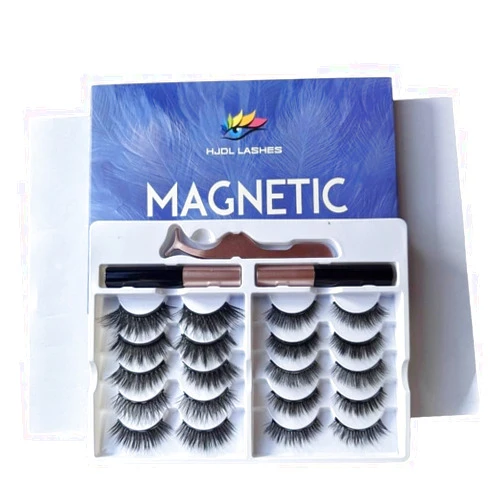 SeraphicWig Magnetic Eyelashes with Magnetic Eyeliner Kit -10 Pairs Upgraded 3D 5D Magnetic Eyelashes Kit with Tweezers & 2 Tubes of Magnetic Eyeliner, Reusable, No Glue (10 Pairs)