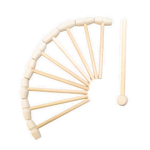 CAMAC 10 Pcs Multi-Purpose Wooden Hammers Set for Chocolate Natural Hardwood Crab Hammers Crafts Breakable Heart, Crab Lobster Mallets with Smooth Finish Durable Friendly Craft Toy