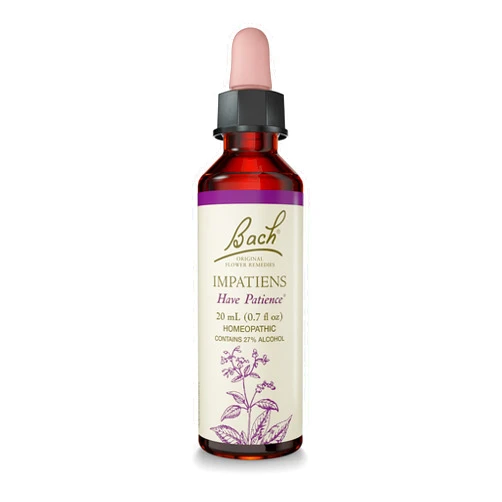 Bach Original Flower Remedies, Impatiens for Patience, Natural Homeopathic Flower Essence, Holistic Wellness, Vegan, 20mL Dropper