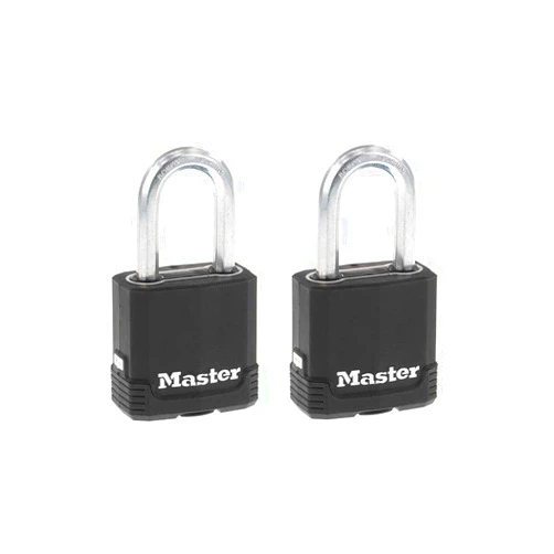 Master Lock Magnum Heavy Duty Outdoor Padlock with Key, Weather Resistant Body and Cut Resistant Shackle make Lock Perfect for Fences, Gates, Sheds, 2 Pack, M115XTLF