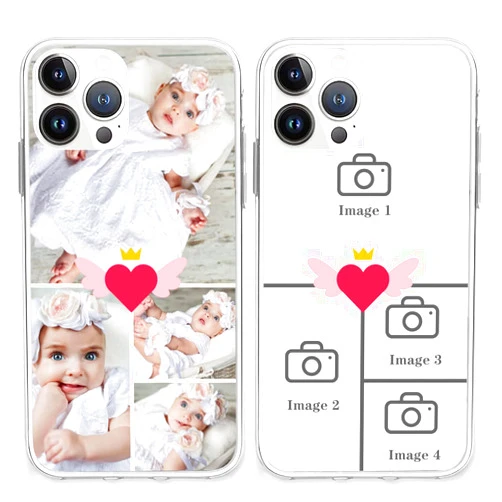 YeeDgner Personalized Multiple Pictures/Photos Customized Gift Custom Phone Case for iPhone 13 Pro Max Mini 12 Se 11 Xs 8 7 Plus 6S 5S 4S All Models Optional (4 Layout pics) …