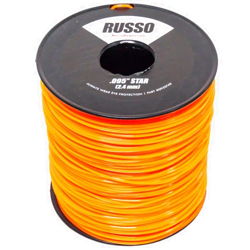 RUSSO 5lb .095 Star Orange Commercial String Trimmer Line Fits Echo Crossfire Shape
