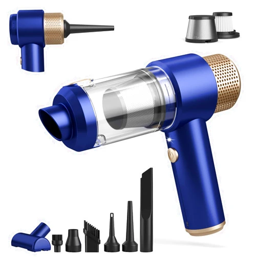 Vizeusvac Car Vacuum Cleaner, 16000PA Mini Car Vacuum Cordless Powerful, 7 in 1 Handheld Vacuum Cordless with LED Light, Dual Filters, One-Touch Empty for Home, Office, Pet