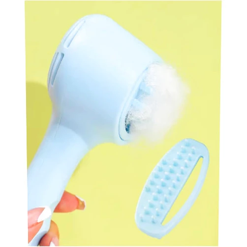Petfans Brushes for pets, Self Cleaning Pets Grooming Tool for Shedding Long or Short Haired Indoor Cats, Removes Mats Tangles Loose Fur of Large Medium Small Dogs (Blue)