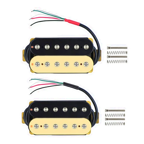 FLEOR Electric Guitar Humbucker Pickups Ceramic Double Coil Guitar Bridge Pickup & Neck Pickups Set-Zebra