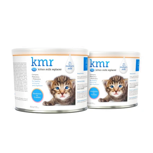 PetAg KMR Kitten Milk Replacer Powder - 6 oz, Pack of 2 - Powdered Kitten Formula with Prebiotics, Probiotics & Vitamins for Kittens Newborn to Six Weeks Old - Easy to Digest