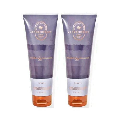 Bath & Body Works Bath and Body Works Aromatherapy Cinnamon Sandalwood Ultimate Hydration Body Cream 8 Oz. 2 Pack (Cinnamon Sandalwood)