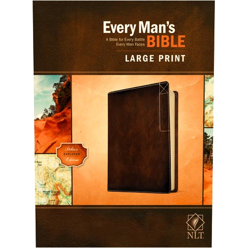 By New Living Translation (Author), Tyndale (Creator), Stephen Arterburn (Editor), Dean Merrill (Editor) & 1 more Every Man’s Bible NLT, Large Print, Deluxe Explorer Edition (LeatherLike, Rustic Brown)