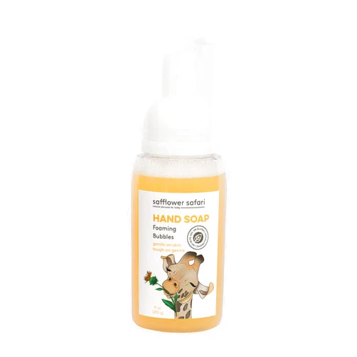 Safflower Safari Foaming Bubbles Liquid Hand Soap | Tough on Dirt, Gentle on Skin | Hypoallergenic, All-Natural, Plant-Derived | Handcrafted in USA