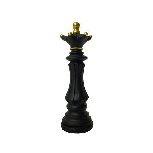 EKDJKK Office King Resin Figurine Chess Piece Ornament Study Home Decor for Desktop(Black, Queen)