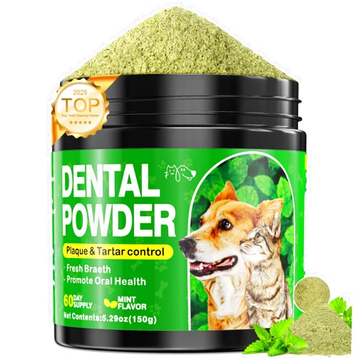 Eglagen Dog Dental Powder, Dog Teeth Cleaning Powder and Cat Breath Freshener, Reduces Plaque & Bad Breath Off Pet Dental Care Supplies Tartar Remover for Dogs & Cats(150g)